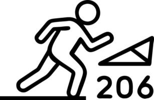 Illustration of to man preparing to run on an athletics track engraved with 2026 symbolizing the start of the new year goal of success and getting ready for new year resolutions con Set 2 vector