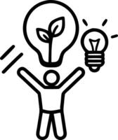 Illustration of to man holding to green energy light bulb representing environmentally friendly technology renewable and clean circular energy concepts sustainable energy sources con Set 2 vector