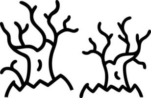 Haunted forest clipart featuring Halloween spooky elements in watercolor illustration with sharp outlines dark trees with fog isolated on white background Set 3 vector