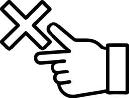 Hand push red Red Cross mark choose cancellation item approve reject business document concept vector