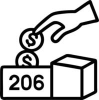 Hand placing wooden cube labeled 2026 on top of stack of coins with sky blue background symbolizing saving money and financial planning for 2026 investment vector