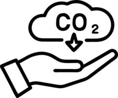 Hand holding reduce CO2 emission icon representing environmental protection combating global warming sustainable development green business and renewable energy Set 2 vector