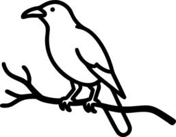 Halloween raven clipart featuring spooky bird element in watercolor illustration with crisp details black raven perched on branch isolated on white background Set 3 vector