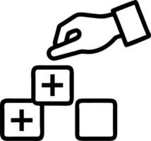 Hand arranging wooden blocks stacking with healthcare medical icon representing health insurance and health concepts vector