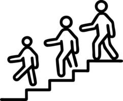 Group of business people walking up the stairs heading to work symbolizing teamwork corporate environment and professional progression Set 3 vector