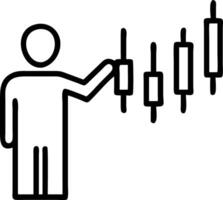 Graphs world financial markets data investor pointing candlestick chart vector