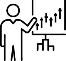Graphs world financial markets data investor pointing candlestick chart Set 2 vector