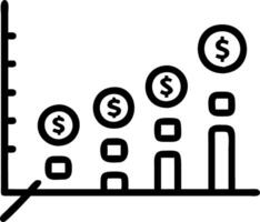 Graph and rows of coins for finance and business stock market chart growth abstract and symbol business investment and currency exchange on blue background vector