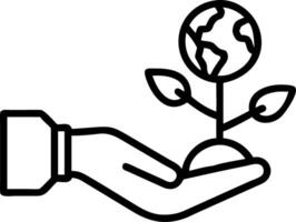 Globe tree in robot hand Environment icon green technology environmental technology science artificial intelligence technology Sustainable Development Goals SDGs concept vector