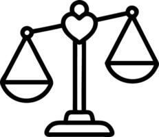 Golden balance scale with to heart and to plate symbolizing the balance between love and justice with to warm sepia background vector
