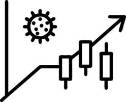Global economic investment stock market index panic due to Chinese Corona Virus with candlestick graph and red arrow down vector
