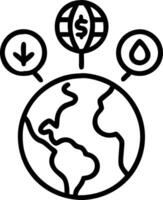 Glass globe in green forest with ESG CO2 circular company net zero icons representing technology environment society governance for sustainable business on green company Set 2 vector