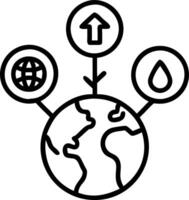 Glass globe in green forest with ESG CO2 circular company net zero icons representing technology environment society governance for sustainable business on green company vector
