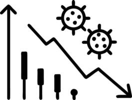 Global economic investment stock market index panic due to Chinese Corona Virus with candlestick graph and red arrow down Set 2 vector
