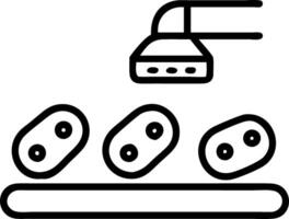 Fresh pieces of raw beef on to conveyor belt in to modern meat processing facility showcasing industrial food production and quality control vector