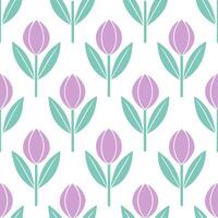 Floral seamless pattern with spring tulips and pastel shades for elegant interiors vector