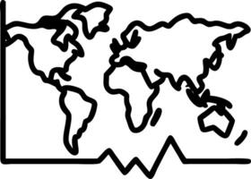 Financial market analytics graph on world map background showing stock markets and traders dashboard illustration vector