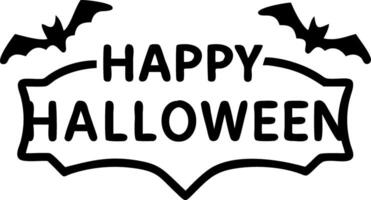 Festive Halloween sign in black and orange featuring the words Happy Halloween with decorative bats on to wooden background Set 2 vector