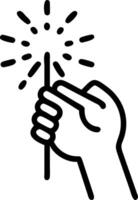 Female hand enjoying burning sparkler blast during New Year party representing celebration joy and festive atmosphere vector