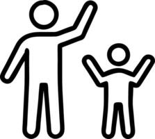 Father and son looking for future silhouette concept representing hope ambition and the bond between generations in to meaningful moment vector