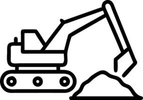 Excavator operating in snowy conditions heavy machinery active on construction site in winter landscape vector
