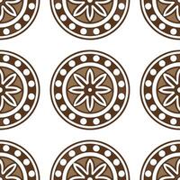 Ethiopian Geez seamless tile pattern with earthy tones and traditional motifs for cultural decor vector