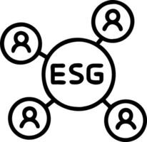 ESG icon concept representing environmental social governance in sustainable ethical business with network connections on green background vector