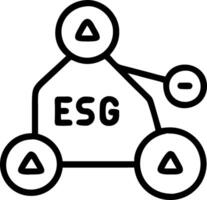 ESG icon representing environmental social governance in sustainable ethical business with network connection on green background vector