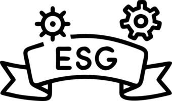 ESG banner web icon business organization Environment Social Governance cogs gear wheel mechanisms wireframe low polygonal blue mesh dots lines shapes vector