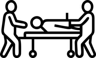 Emergency department scene with doctors and nurses moving seriously injured unconscious patient to operating and resuscitation room in bright modern hospital showcasing professiona vector