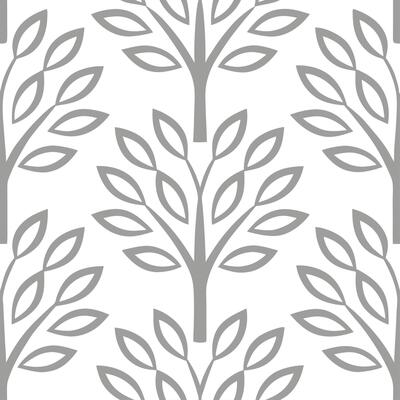 Elegant winter trees seamless tile pattern with frosted branches and silver leaves for sophisticated decor