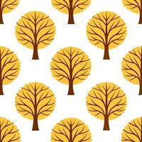Elegant autumn trees seamless tile pattern with birch and cherry trees for sophisticated fall decor Set 2 vector