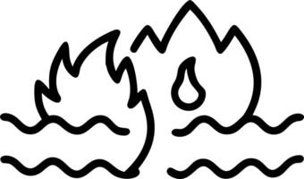 Dramatic image of water splashing against intense flames symbolizing conflict and contrast between elements vector