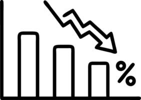 Dropping interest rate bar chart showing nervous investors representing financial uncertainty concept in dynamic graphic design vector