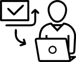 Document management concept project approve businessman using laptop paperless online approval business process workflow management approval vector