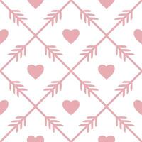Cupid arrows seamless tile pattern with romantic motifs and soft pastel shades for love themed decor vector