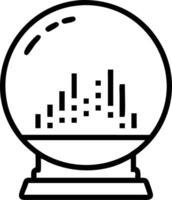 Crystal ball reflecting vibrant city lights and to digital graph symbolizing data analysis and futuristic technology vector