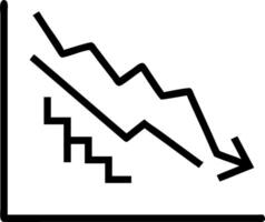 Creative crash recession chart with falling red arrow vector
