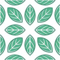 Cool summer leaves seamless tile pattern with mint and sage leaves for to refreshing crisp look vector