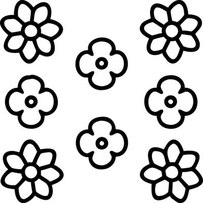 Contemporary poppy seamless tile pattern with geometric poppy designs and monochrome palette ideal for trendy spaces Set 3