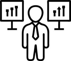 Confident businessman standing in front of stock market screens generated using AI representing financial expertise and trading vector