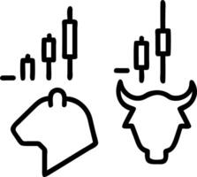 Concept of stock market exchange graphic of bull and bear combined with candlestick vector