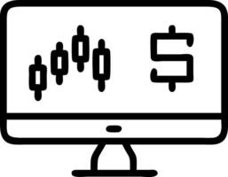 Computer software analyzing stock market data chart with investment application advising trading decisions on screen Set 2 vector