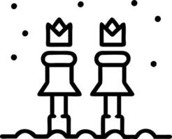 Colorful nutcracker figures stand in the snow adorned with crowns creating to festive winter wonderland atmosphere vector