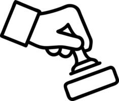 Closed up businessman hand using wooden stamping document approve reject document project concept copy space vector