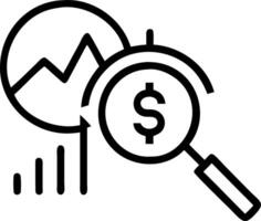 Closeup magnifier glass with Benjamin Franklin on US dollar banknote and stock market graph symbolizing currency exchange and interest rates concept vector