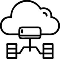 Cloud computing icon and table illustrating technology for data transmission storage backup and networking in to futuristic business network concept vector