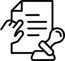 Close up Of to Persons Hand Stamping With Approved Stamp On Document At Desk management approval banner background vector