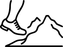Close up of adventure woman feet walking on to mountain path representing outdoor adventure fitness and the pursuit of nature in to rugged environment Set 2 vector