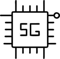 Close up of to modern 5G chip on to circuit board showcasing advanced technology and innovation in telecommunications vector